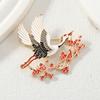 Retro Chinese Style Crane and Plum Blossom High-end Anti-exposure Fashion Animal National Style Collar Pin Brooch