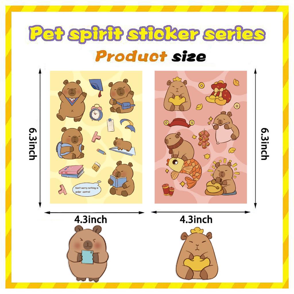 8 Kapibala Expression Stickers Can Be Waterproof Diary Hand Account Stickers Guka Stickers DIY Decorative Stickers Ins Stickers