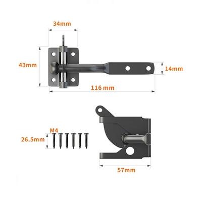 Hardware Fence Door Bolt Carbon Steel Door Lock Buckle Durable Fence Door Lock  Outdoors