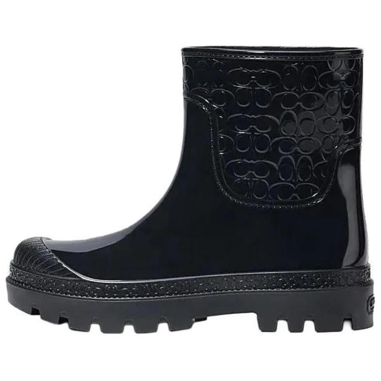 COACH Plastic Rain Boots Women's Black (Unisex) Rain Boots CE856 BLK