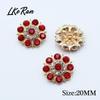 New 10Pcs 20MM Diamond Rhinestone Buttons Alloy Shank Base For DIY Sewing Accessories Handcraft Wedding Decorations