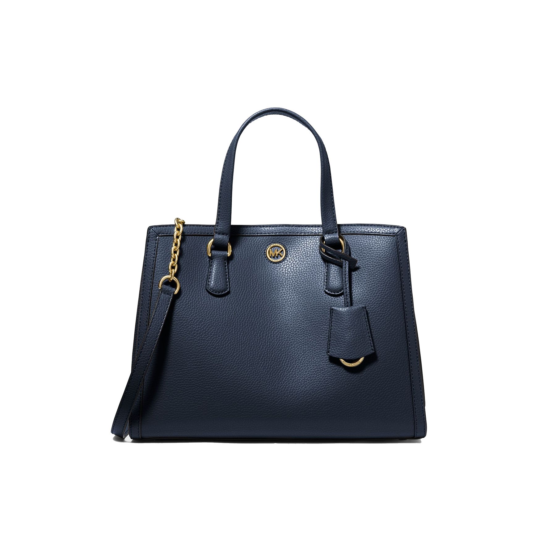

Michael Kors Mk Chantal Logo Solid Grain Magnetic Buckle Zipper Closure Leather Tote Bag Women Tote Navy-Blue 30F2G7CS2T-406 Basic Set (Bag+Dust Bag)