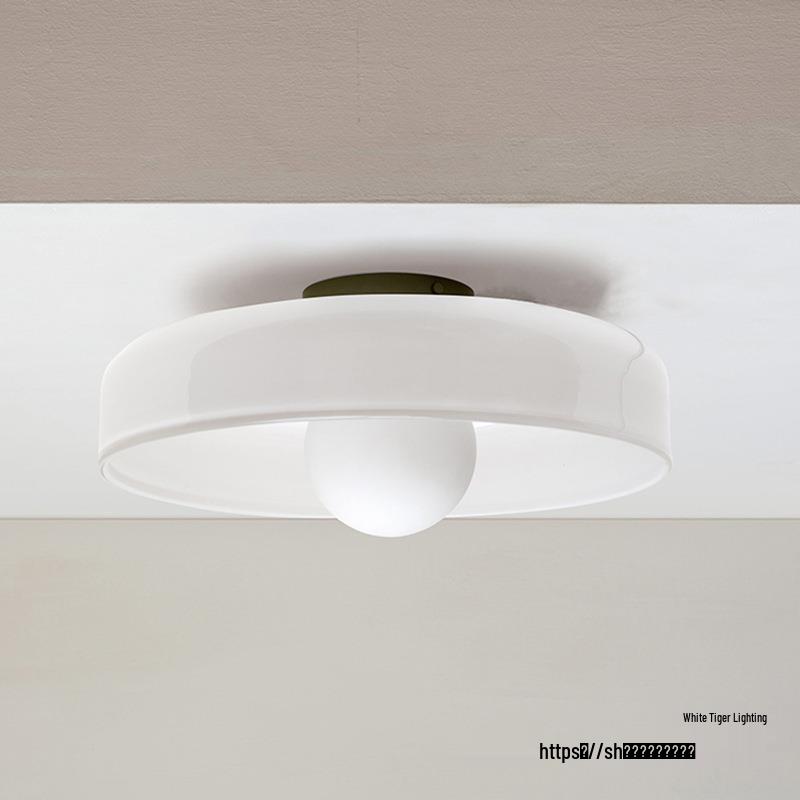 Nordic Minimalist Memphis Ceiling Lamp - French Retro Glass for Entrance, Hallway, or Balcony