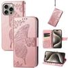 Butterfly Embossed Leather Wallet Flip Case for Samsung Galaxy S26 S25 S24 S23 S22 S21 S20 Ultra Plus FE Edge, Card Holder Cover