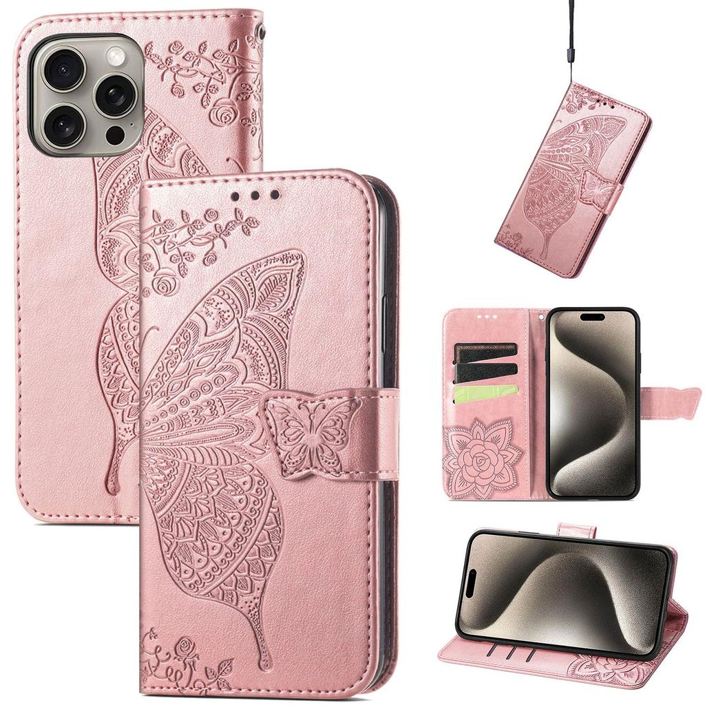 Butterfly Embossed Leather Wallet Flip Case for Samsung Galaxy S26 S25 S24 S23 S22 S21 S20 Ultra Plus FE Edge, Card Holder Cover