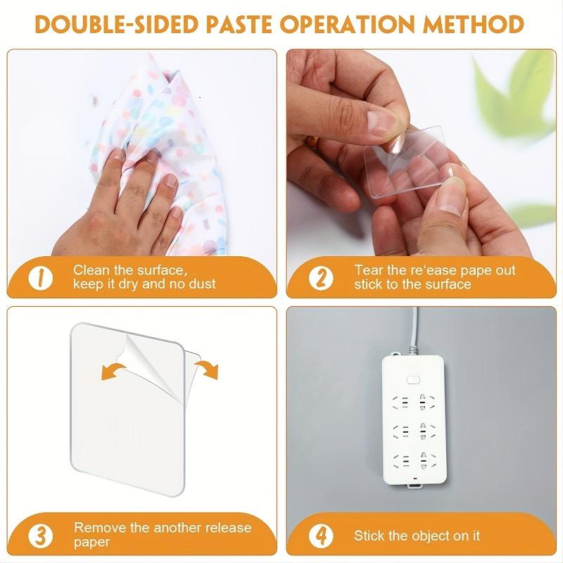 10Pcs Double Sided Stickers Tape Self-adhesive Transparent Square Sticky Pads for DIY Craft Household