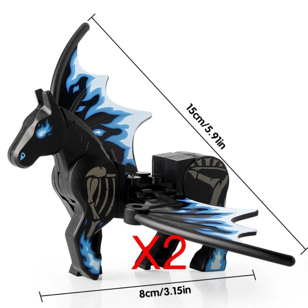 Mittelalterliche Burgsoldaten Actionfiguren Baustein Drache Anime Ritter Zubehör Kriegspferd Miliz Helm Schild Spielzeug Geschenk B15