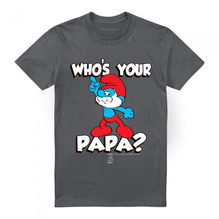 The Smurfs Unisex Adult WhoÂ´S Your Papa Smurf T-Shirt