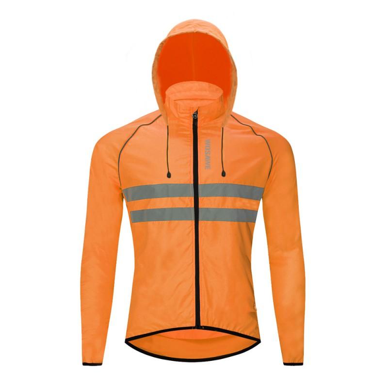 Windproof Cycling Jacket With Hood Breathable Reflective Long Sleeve Outerwear Mountain Road Bike Riding Use