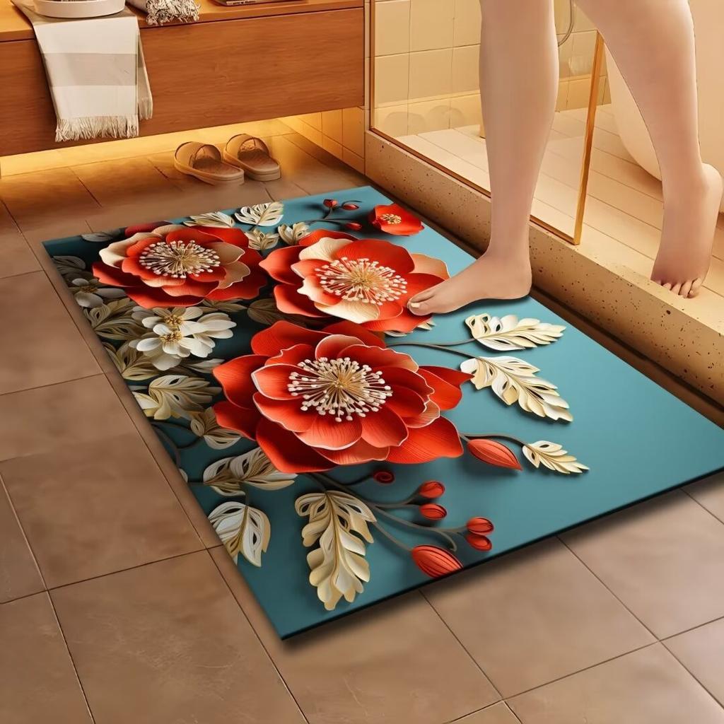 Printed household floor mats, bathroom absorbent floor mats, bedroom living room door mats, home decoration carpets