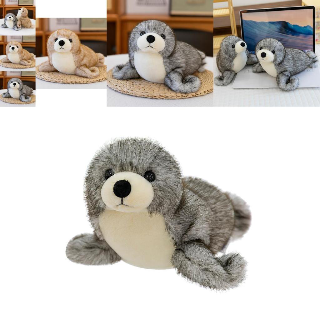 Realistic Sea Lion Stuffed Animal Plush Toy Super Soft Short Plush Marine Life Nursery Decor Gift For Kids