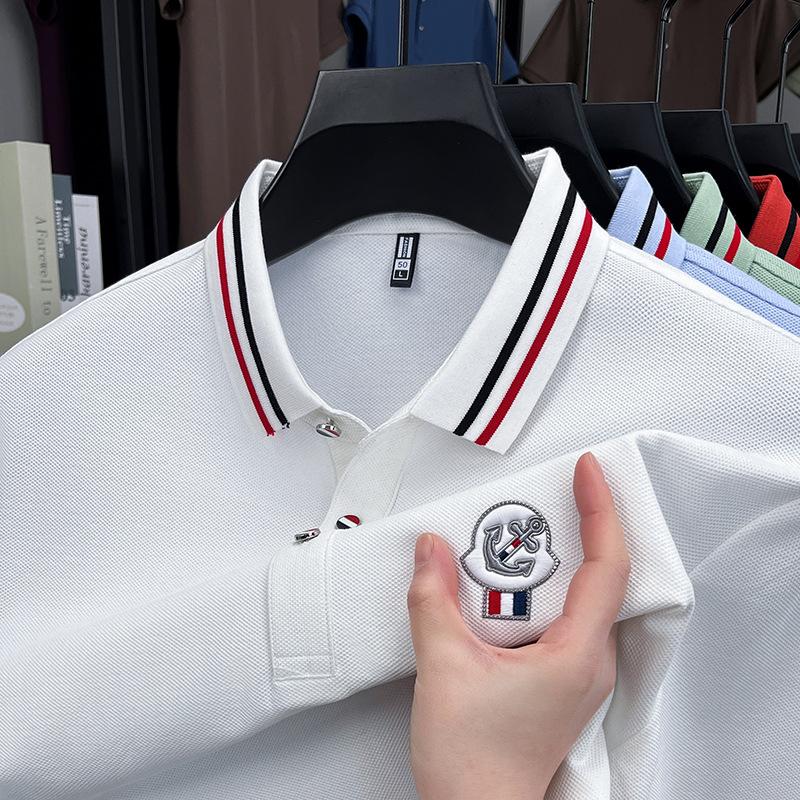 Short Sleeve T-Shirt Lapel Collar Polo Shirt Summer Business Loose Fit Plus Size Top