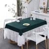 Hollow Lace Edge Velvet Desk Cloth Household Coffee Table Dining Desk Easy To Clean Table Mat Simple Square Soft Table Cloth