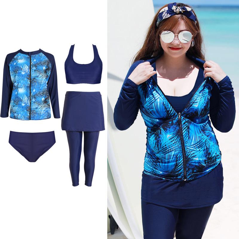 Women s Plus Size Long Sleeve Slimming Jellyfish Wetsuit - Conservative Sun Protection Swimwear 2XL