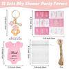 6/20Pcs Baby Foot Keychains Metal Keychain Set with Wrapping Sticker Drawstring Bag and Thank You Label For Baby Showers