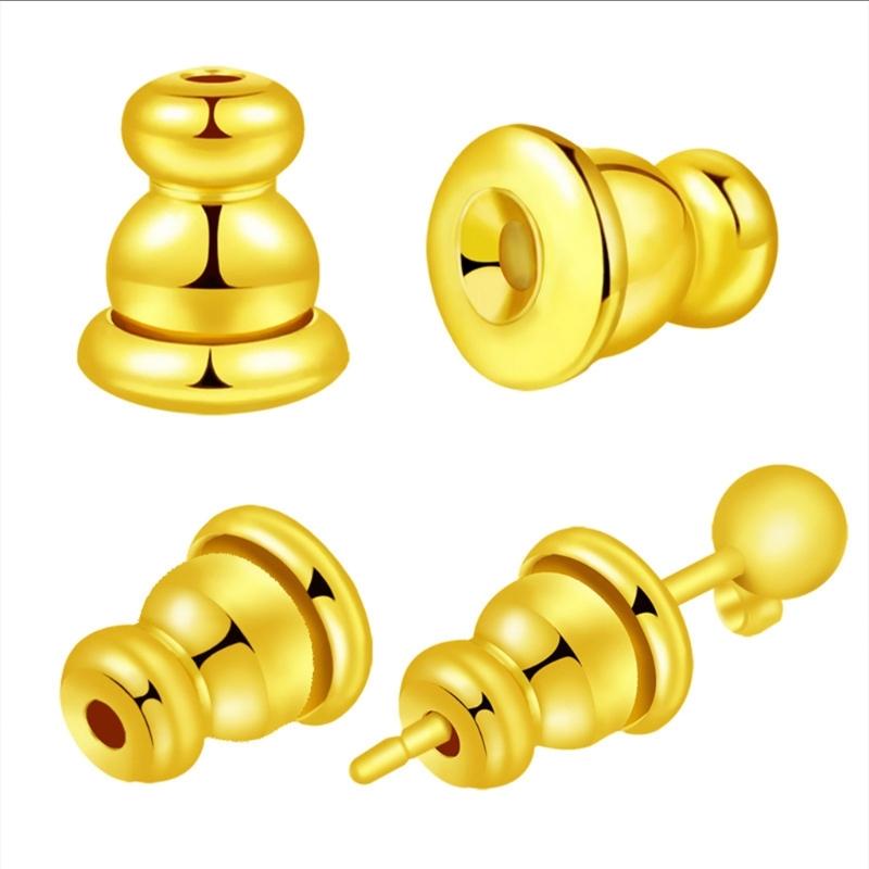 Set of 4 Secure Earring Backs Studs Locking Clutch Secure Locking Backing Stainless Steel Earring Plugs for Droopy Ears
