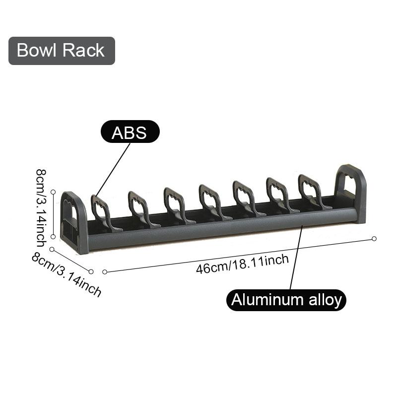 Kitchen Dish Organizer Space Aluminum Plate Holder Cabinet Bowl Storage Shelf Adjustable Tableware Storage Rack Dish Drainer