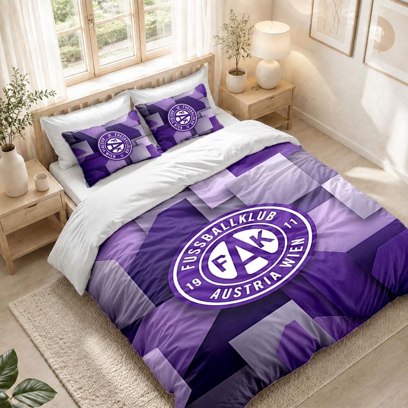 Bedding Set 1 Duvet Cover 2 Pillowcases Austria Wien FC Print Bedroom Home Decoration