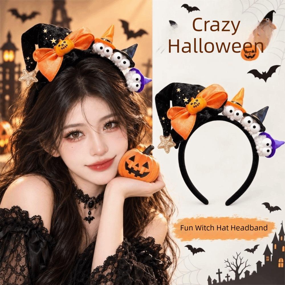 Pumpkin Witch Hat Headband Spider Halloween Party Hair Band Trick or Treat Party