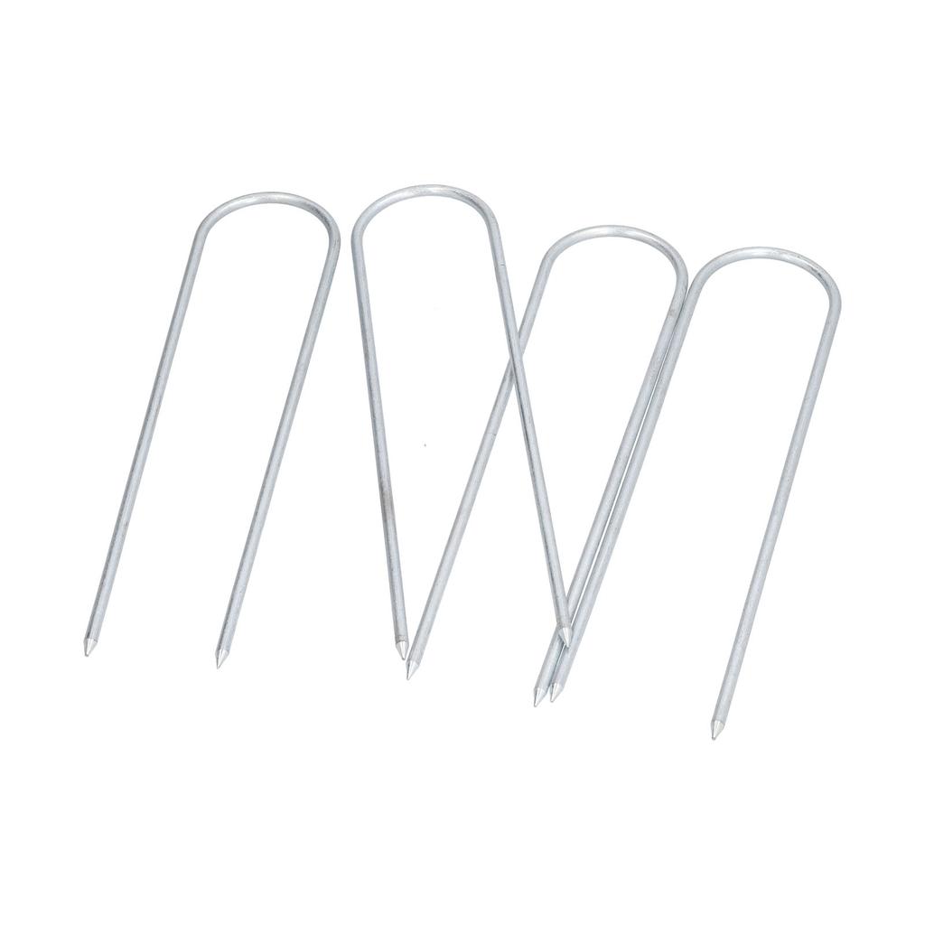 Garden Staples Galvanized U Shaped Garden Fencing Peg for Greenhouses Lawns Gardens