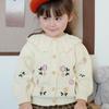 Korean Style Spring and Autumn Lapel Knitted Cardigan for Small and Medium-sized Children, Girls, Embroidery, Children's Sweater Jacket