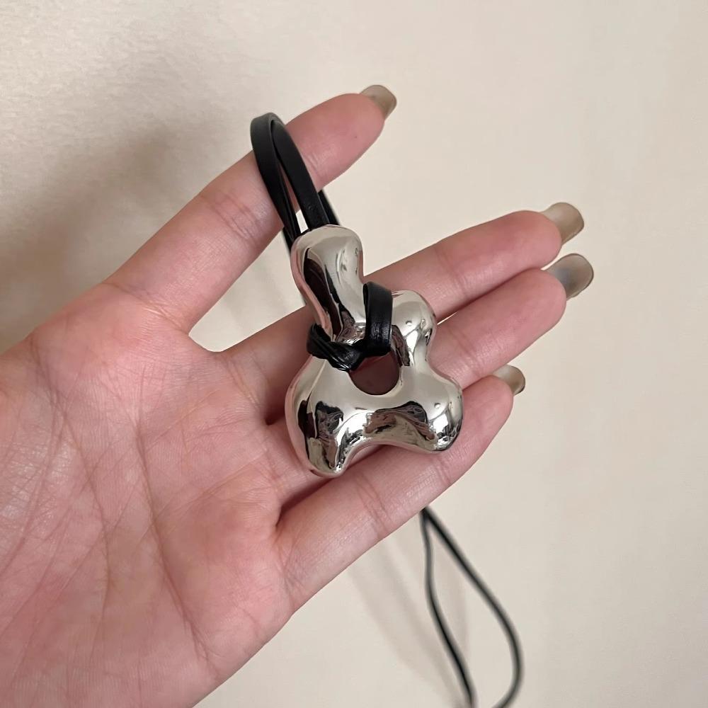 

Кожаный шнурок, подвеска-ожерелье, регулируемая цепочка для ключиц, ретро-цепочка для свитера серебряный