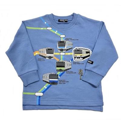 Kiejun Kids' JR Local Line Sweatshirt, Keihin-Tohoku Line, Chuo Line, Sobu Line, Yamanote Line, Yokosuka Line, Train, JR East Railroad Crossing, Route
