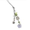 Fashionable Four Leaf Grass Keychain Button Inspired Beaded Charm Hanging Pendant Korean Style Decoration