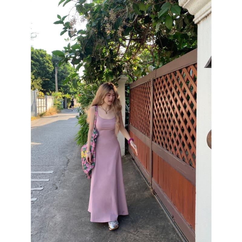 

Женское трикотажное платье-халтер, летнее, облегающее, большая юбка, облегающее, темперамент, нежное платье M розовый