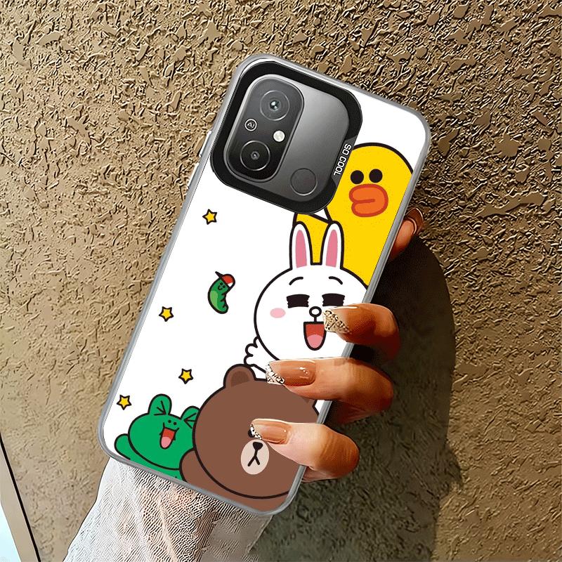Cartoon Bear Brown Rabbit Soft Phone Case for Xiaomi Redmi 15C 15 14C 13C 12C Poco X5 X6 X7 Pro X3 F8 F7 Ultra M8 13 12 Cover Ba
