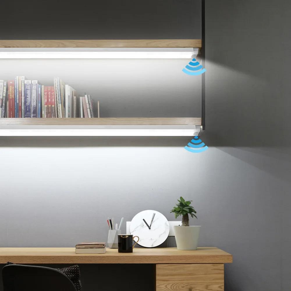 Lampada Rotonda Ricaricabile e Luce Rettangolare LED con Sensore di Movimento Ricaricabile USB per Casa Corridoio Scale Cucina Camera da Letto Luce Rilevatore