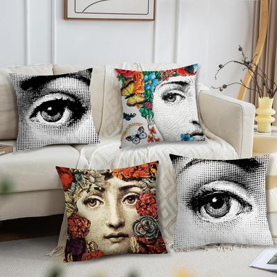Soft Pillow Girl Case for Sofa Living Room Art Face Home Office Decor Protective Covers P-Piero F-Fornasettis Modern