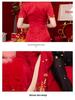 Neues chinesisches Stil Schlankmachendes Retro Rotes Cheongsam Kleid für Damen - Sommer Edition