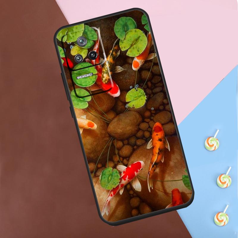 Koi Carp Fish Painting Case For Xiaomi 13T 14 Pro 11T 12T 12 13 Lite POCO X6 X3 X4 X5 Pro F3 F5 M5s M6 Pro Cover