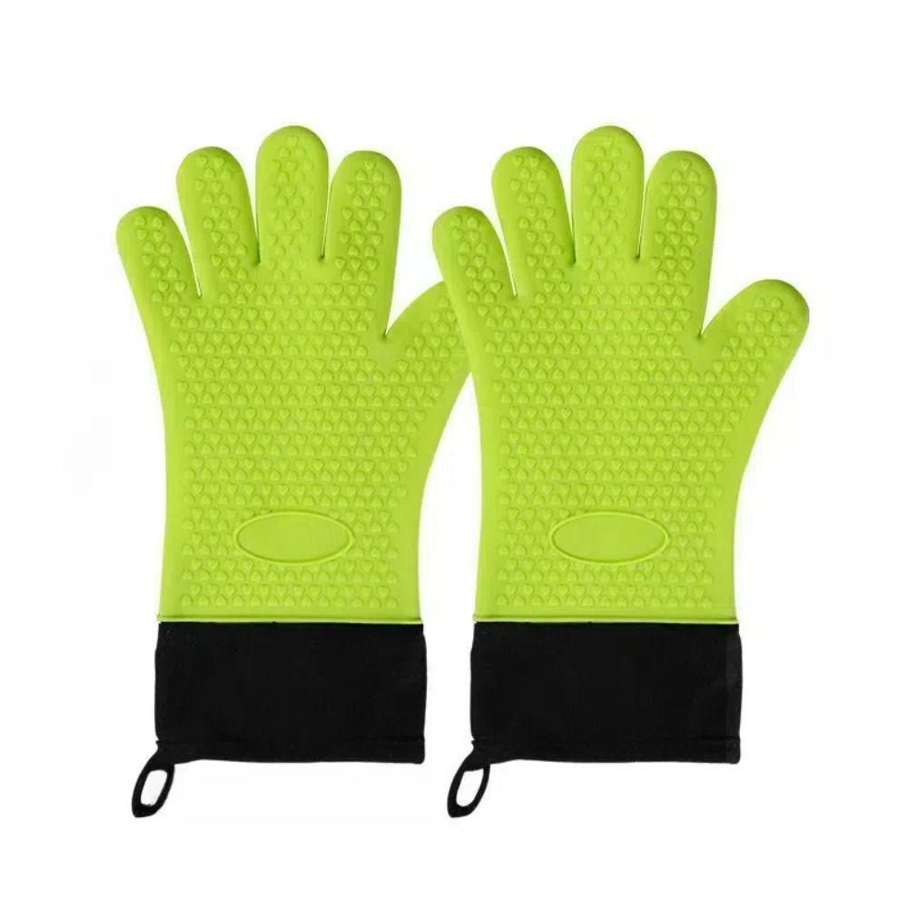 Flexible Baking Gloves Double Layer Kitchen Gloves Baking Utensils Oven Mitts  For Microwave