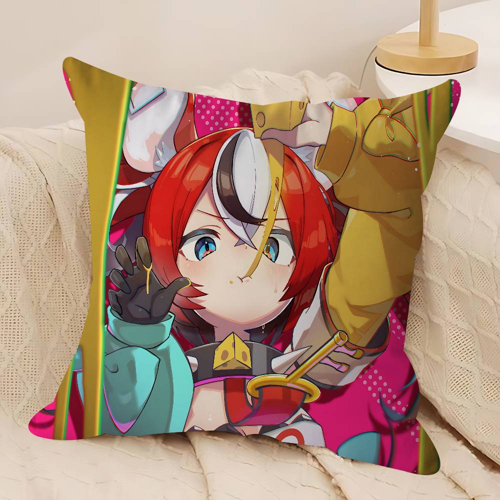 Anime H-Hakos Baelz-HololiveS Pillow Case Removable Washable Cushion Cover – All-Season Soft Linen