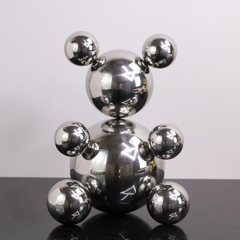 

Легкий роскошный стиль креативный нержавеющая сталь металл милый медведь вход украшения дома гостиная тумба для обуви тумба под телевизор украшения