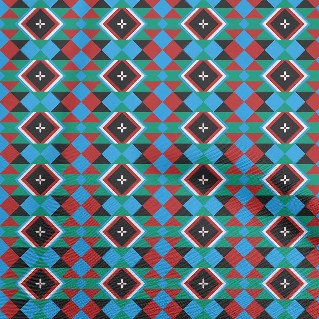 oneOone Cotton Flex Medium Blue Fabric Geometric  Sewing Craft Projects Fabric Prints By Yard 40 Inch