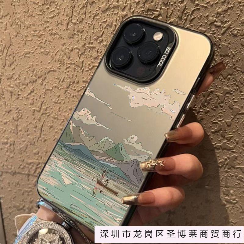 Chihiro Sailing Poster Colored Silver Case for Apple 16/15/14 Pro Mobile Phone Case 15promax13/12/11X