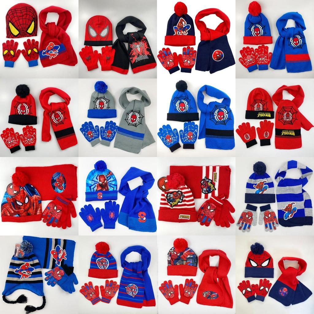 Cozy And Colorful Spider Man Knit Hat Scarf And Gloves Set For Boys Autumn Winter Outdoor Fun