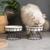 Elevated Ceramic Slow Feeder Bowl for Dogs Cats, Anti-Choking Maze Bowl with Iron Stand, Non-Slip Pet Food Bowl