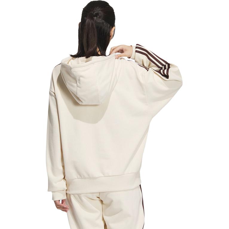 Adidas Originals Striped Design Loose Fit Hoodie Women Hoodies White JC6853