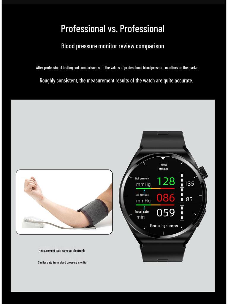 2025 S22 Smartwatch: Air Pump, Airbag, Accurate Blood Pressure, Voice Broadcast, ECG, Blood Sugar, Uric Acid Monitoring.