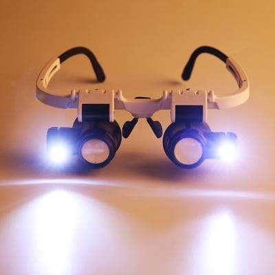 Reguliuojamas galvos apdangalo didinamasis stiklas su LED apšvietimu 8X15X23X didinamieji akiniai - žiūronai akiniai laisvų rankų įranga