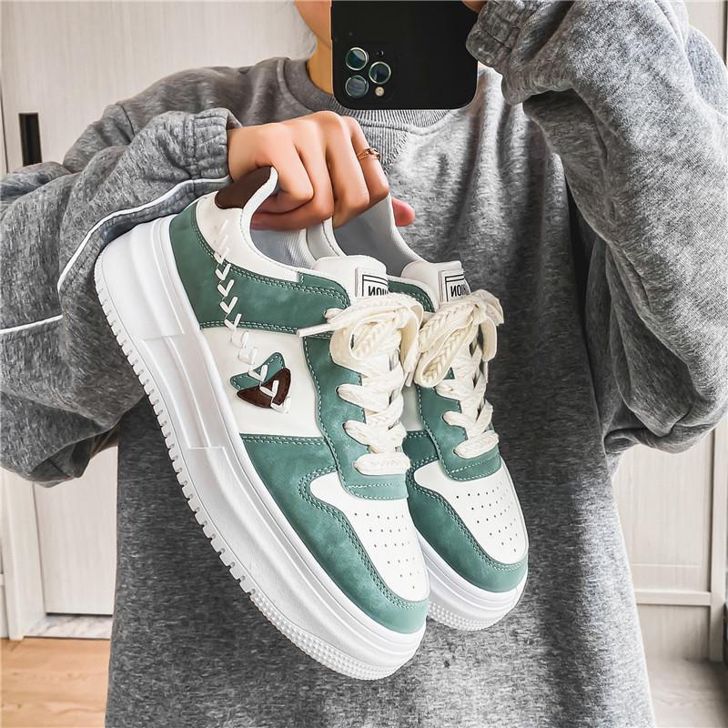 Board shoes men's summer Korean version of versatile breathable wheat ear white shoes youth summer thick-soled casual niche men's shoes