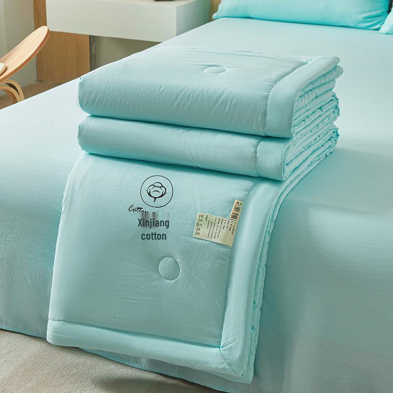 Minimalist Summer Cotton Quilt - Skin-Friendly, Pure Xinjiang Cotton, Double-Sided Cool Design for Air Conditioning 150x200 cm