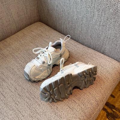 Cowhide Version~ Polished Retro Dad Shoes Women's Tide 2025 New Mesh Breathable Lightweight Thick-soled Casual Sports Shoes