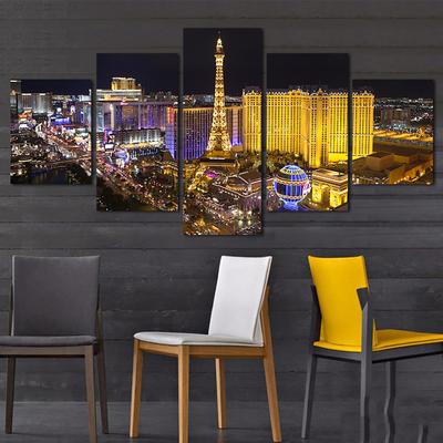 Ensemble de 5 pièces Hd, scène de nuit moderne, peinture sur toile, France, Paris, tour Eiffel, image, affiche d'art pour la maison, décor mural sans cadre