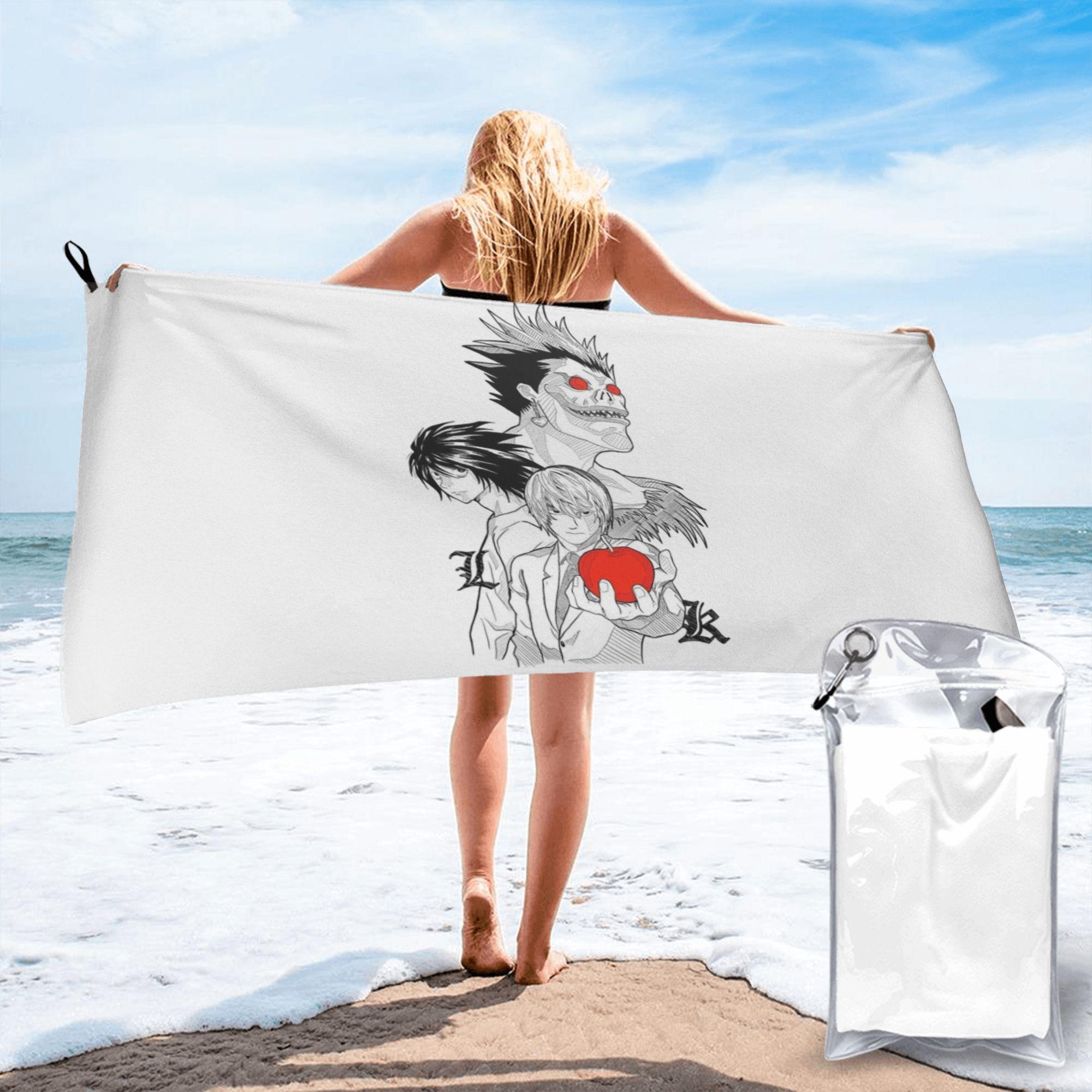 

death book Death Note Anime Beach Towel Soft Microfiber Quick Dry Absorbent Quick Towels For Bath W30*H60(CM)