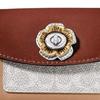New COACH Parker Canvas Snake Skin Handbag Charm Wallet Mini Women's Brown & Milk Tea Brown 1636-B4QZ9